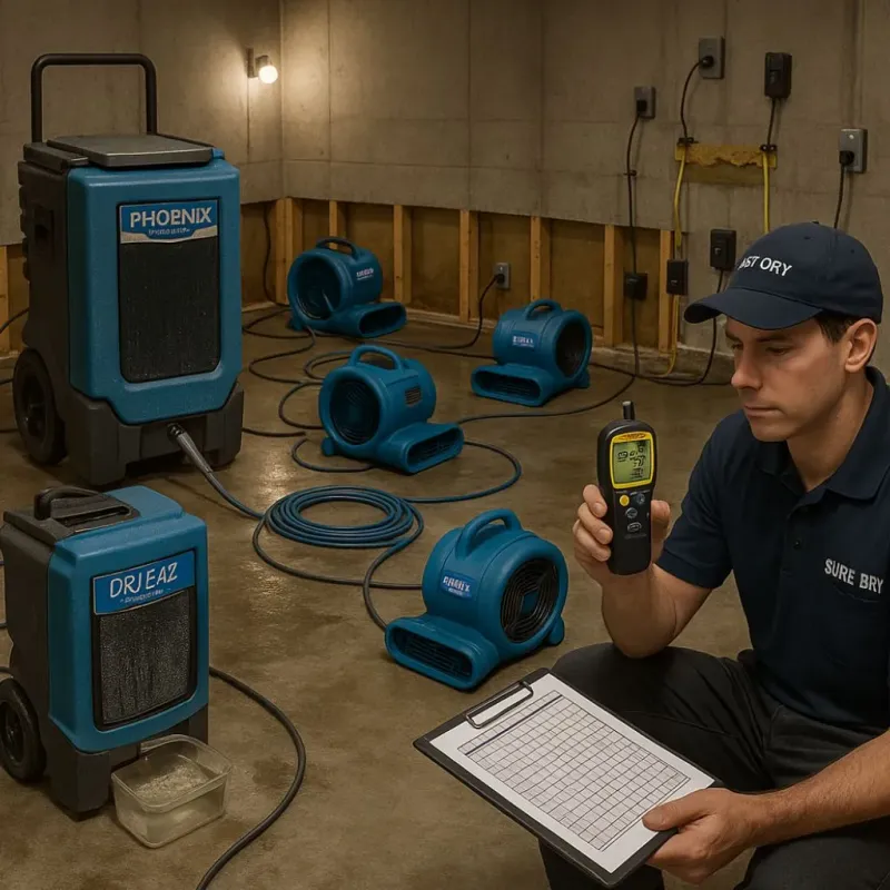 Structural Drying and Dehumidification process in Enumclaw, WA